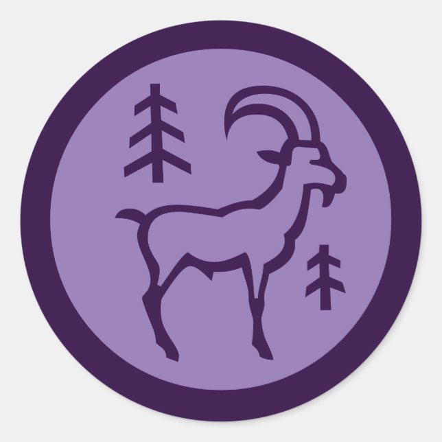 Sticker Rond SYMBOLE Zodiaque Capricorne (Devant)