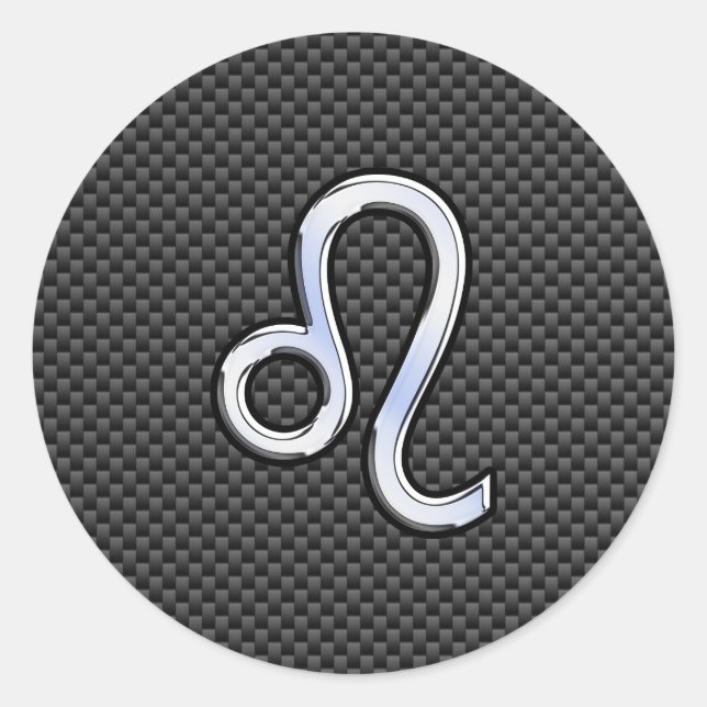 Sticker Rond Symbole Zodiaque Leo d'argent sur l'impression de  (Devant)