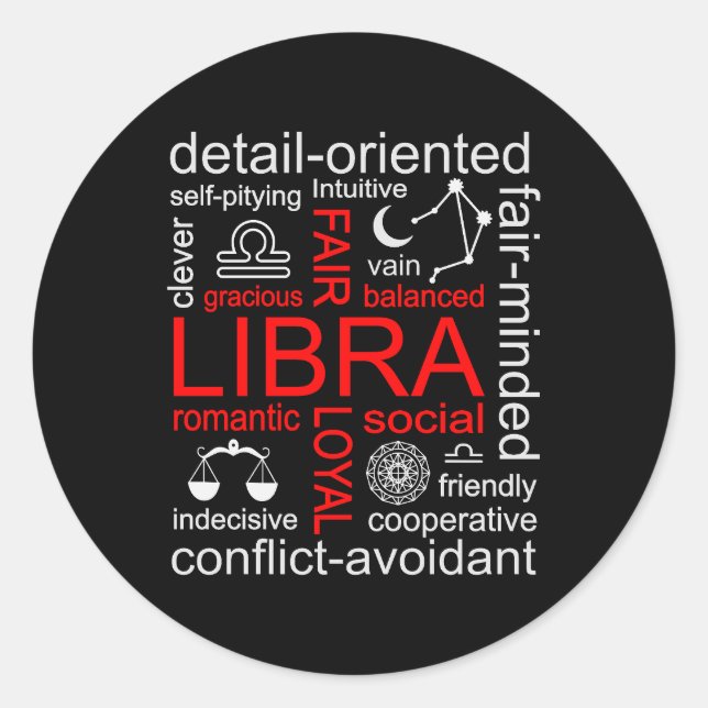 Sticker Rond SYMBOLE Zodiaque Libra (Devant)