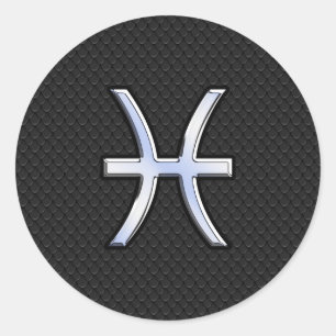 Sticker Rond Symbole zodiaque Pisces sur le décor de peau de se