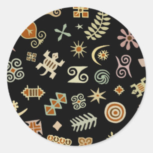 Sticker Rond Symboles africains Adinkra