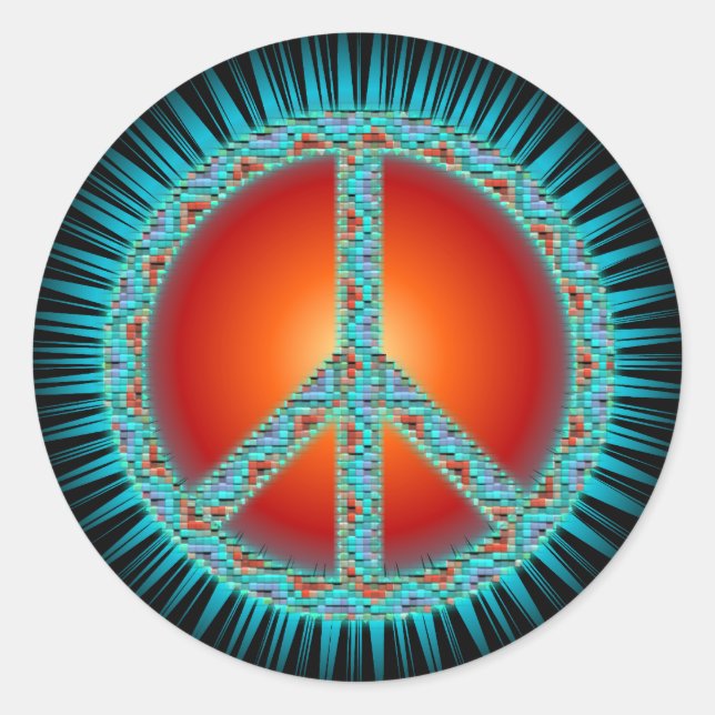 Sticker Rond Symboles de paix (Devant)