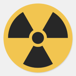 Sticker Rond Symboles internationaux des rayonnements ionisants