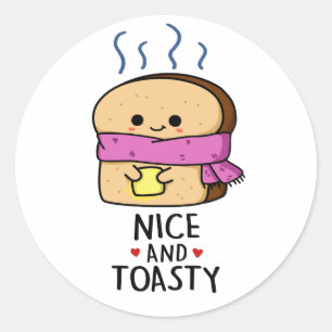 Sticker Rond Sympa Et Toasty Funny Beurre De Toast Pun
