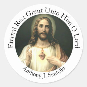 Sticker Rond Sympathie catholique funérailles Mémorial Jésus