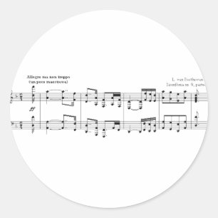 Sticker Rond Symphonie #9 (noir) de Beethoven