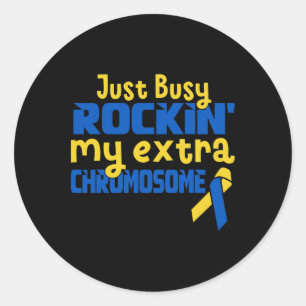 Sticker Rond Syndrome de Cute Rocking My Extra chromosome Down