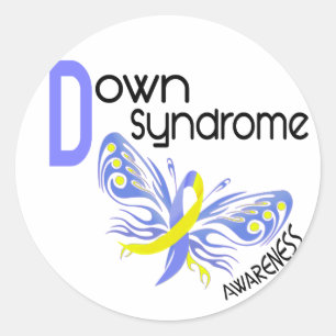 Sticker Rond Syndrome de Down BUTTERFLY 3.1