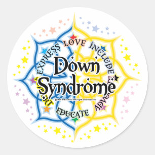 Sticker Rond Syndrome de Down Lotus