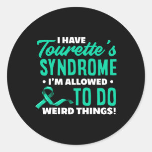 Sticker Rond Syndrome de la Tourette Syndrome amusant syndrome 