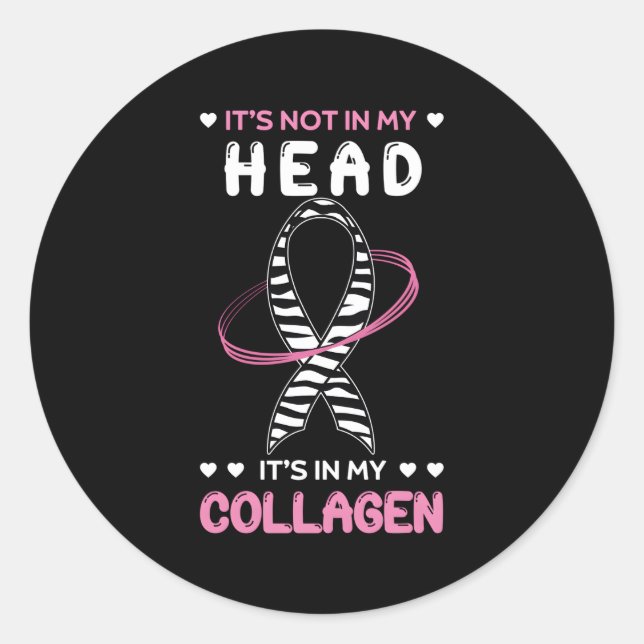 Sticker Rond Syndrome d'Ehlers Danlos Bande Zébrée Noire Et Bla (Devant)