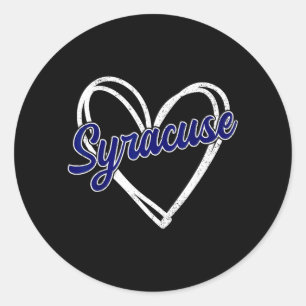 Sticker Rond Syracuse Vintage Heart Enfant Hommes Femmes