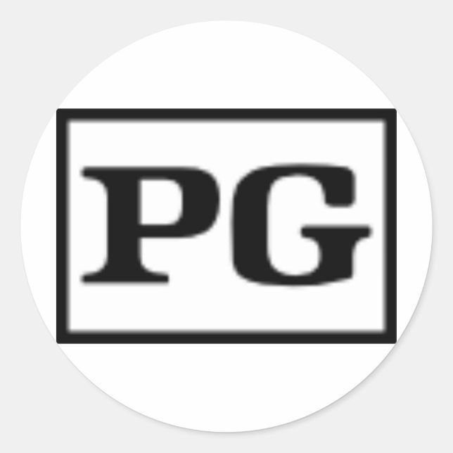 Sticker Rond Système de notation PG, Système de notation (Devant)