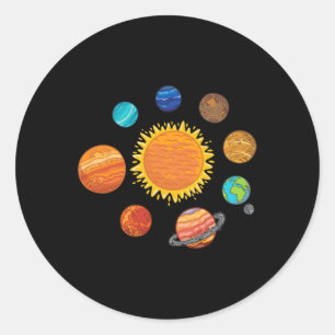 Sticker Rond Systèmes solaires Planètes Astronomie Spatiale