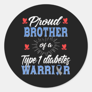 Sticker Rond T1d Fière Frère Diabète Sensibilisation Type 1 Ins