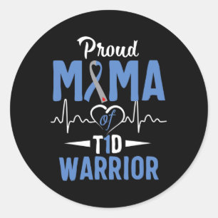 Sticker Rond T1d Fière Mama Sensibilisation au diabète Type 1 I