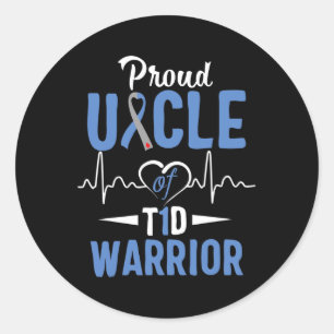 Sticker Rond T1d Fière Oncle Diabète Sensibilisation Type 1 Ins