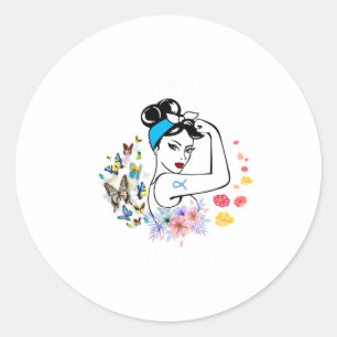 Sticker Rond T1D Guerrière Femme Type 1 Sensibilisation au diab