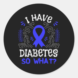 Sticker Rond T1D Sensibilisation Ribbon Cadeau Pour Diabète Juv