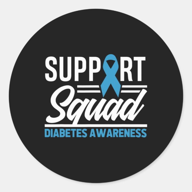 Sticker Rond T1D T2D Guerrier de soutien Escadron de sensibilis (Devant)