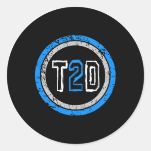 Sticker Rond T2d Emblème bleu Type 2 Sensibilisation au diabète