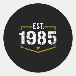 Sticker Rond T 1985 Style Vintage Établie T Anniversaire 1985