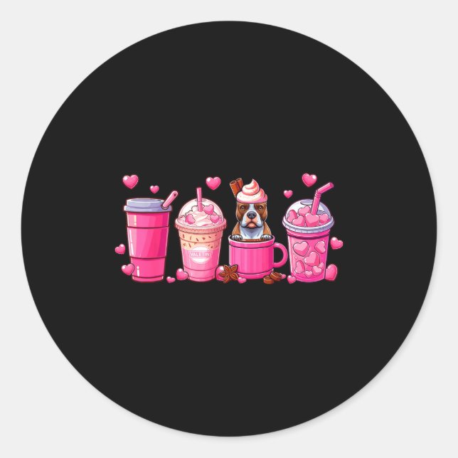 Sticker Rond T Bull Inside Cup Coffees Lover Valentine's Day He (Devant)
