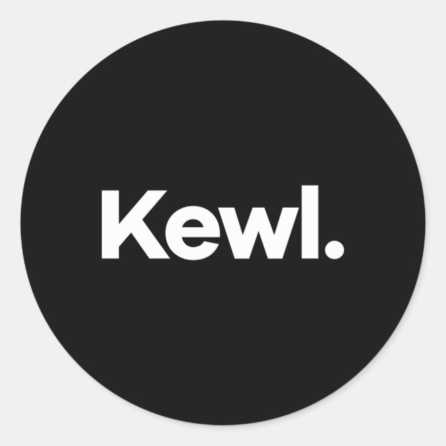 Sticker Rond T dit Kewl (Devant)