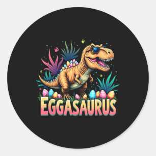 Sticker Rond T Eggasaurus Pâques Stegosaurus Dinosaure Garçons 