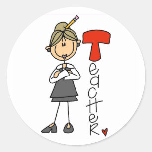 Sticker Rond T est pour enseignant