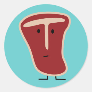 Sticker Rond T-os steak viande protéine viande grillé viande de