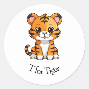 Sticker Rond T pour Tiger