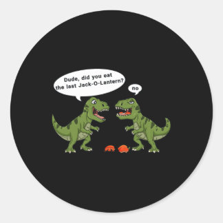 Sticker Rond T Rex Mange Jack-o'-lantern Halloween Garçons Fill