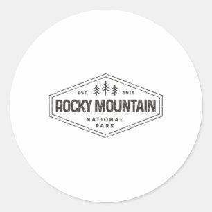 Sticker Rond T-shirt badge du parc national des montagnes Roche