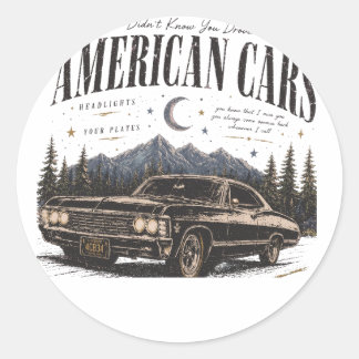 Sticker Rond T-shirt basique pour hommes amiracn cars