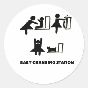 Sticker Rond T-shirt Changer de bébé