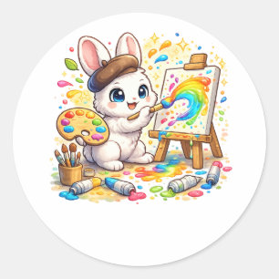 Sticker Rond T-shirt chat mignon Kawaii Chat de dessin animé