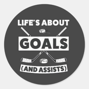 Sticker Rond T-shirt citation d'esprit d'équipe de hockey