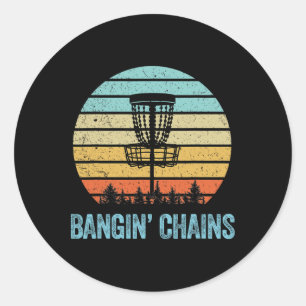 Sticker Rond T-shirt de Disc Golf drôle de chaînes rétro Disc G