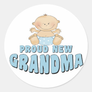 Sticker Rond T-shirt de grand-mère fière et nouvelle