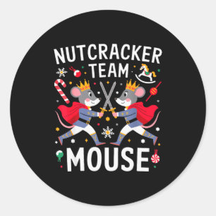 Sticker Rond T-shirt de l'équipe de souris Casse-Noisette Danse