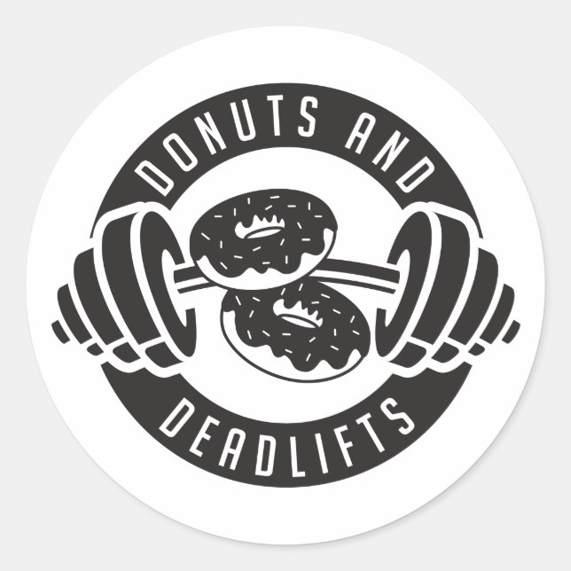 Sticker Rond T-shirt Donuts & Deadlifts (Devant)