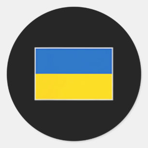 Sticker Rond T Shirt Drapeau Ukraine Femmes Hommes Gauche Poitr
