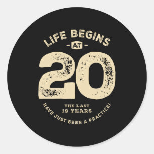 Sticker Rond T-shirt drôle 20 ans 20 ans_2 