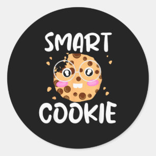 Sticker Rond T-shirt drôle de blague d'expression 'Smart Cookie