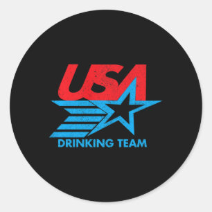 Sticker Rond T Shirt Drôle De Jour De L'Indépendance Usa Équipe