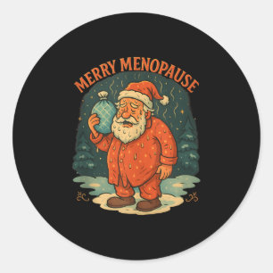 Sticker Rond T-shirt drôle de Santa Merry Menopause 