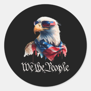 Sticker Rond T-shirt drôle pour hommes 4 juillet We The People