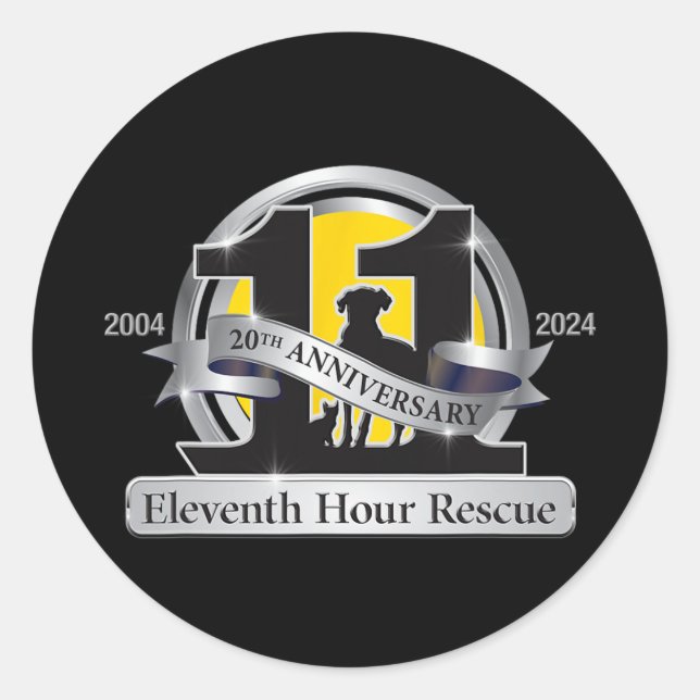 Sticker Rond T-shirt du logo du 20e anniversaire.png (Devant)