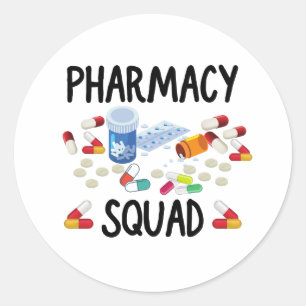 Sticker Rond T-Shirt, équipe de pharmacie